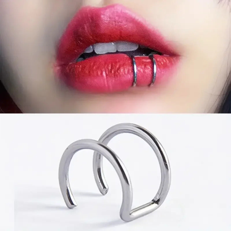 1Pc Stainless Steel Fake Nose Ring Hoop Septum Rings C Clip Lip Ring Earring Fake Nose Piercing Women Body Jewelry Non-Pierced