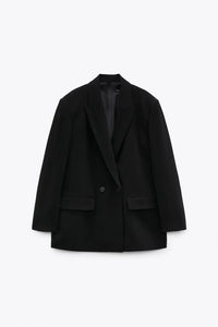 PB&ZASpring/Summer 2023 New Commuting Loose Leisure Fashion Suit Lapel Loose Double Breasted Blazer