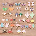 10Pcs 21 Style Mix Size Alloy Metal Drop Oil Valentine's Day Charm LOVE Heart Pendant For Enamel DIY Bracelet Jewelry Making