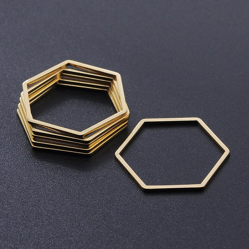 10pcs/lot 316 Stainless Steel   Hollow Geometric Square Circle Triangle Charms Wholesale Never Tarnish Jewelry Making Charms