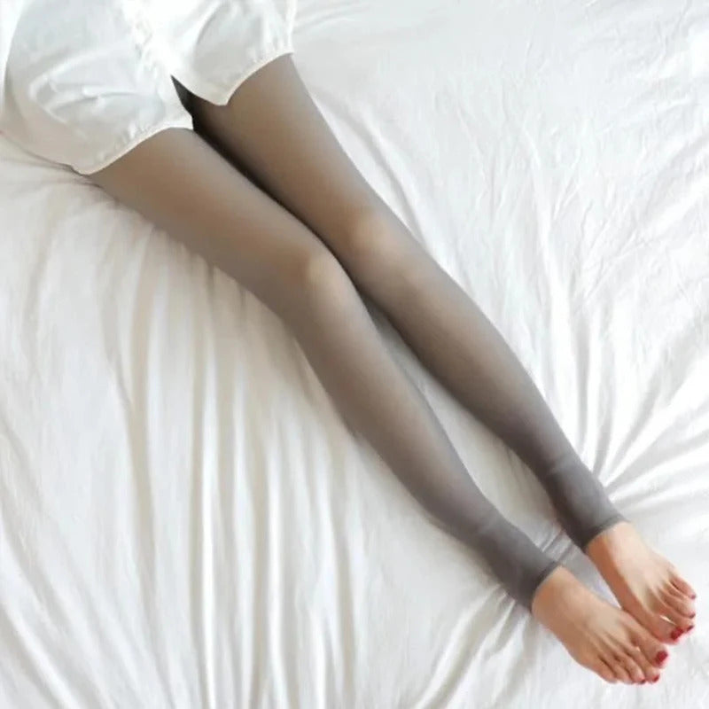 Women Thermal Stockings Sexy Fleece Tights Warm Winter High Waist Translucent Pantyhose Thick Elastic skin effect Plus Legging