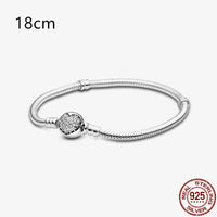 2024Hot Sale Heart Zircon Snake Chain Charm Beads Bracelet Women 925 Silver Original Pendant Bead DIY Jewelry Fine Festival Gift