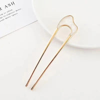 New Simple Fork Metal Hairpin U-shaped Alloy Hair Ornament Hair Accessories for Girls