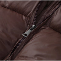 2024 New Winter Brown Warm Women's Cotton Coat Fashion Stand Collar Zipper Oversized Jackets Female Street Commuting Outerwear