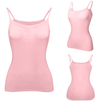 Padded Bra Tank Top Women Modal Spaghetti Solid Cami Top Vest Female Adjustable Camisole With Built In Bra Fitness Clothing