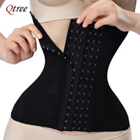 Qtree Dress Slimming Waist Trainer Belt Shapewear Women Belly Cincher Body Shaper Fat Compression Strap Girdles Firm Hook Corset