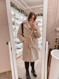 Winter Women High Quality Faux Rabbit Fur Coat Luxury Long Fur Coat Loose Lapel OverCoat Thick Warm Plus Size Female Plush Coats