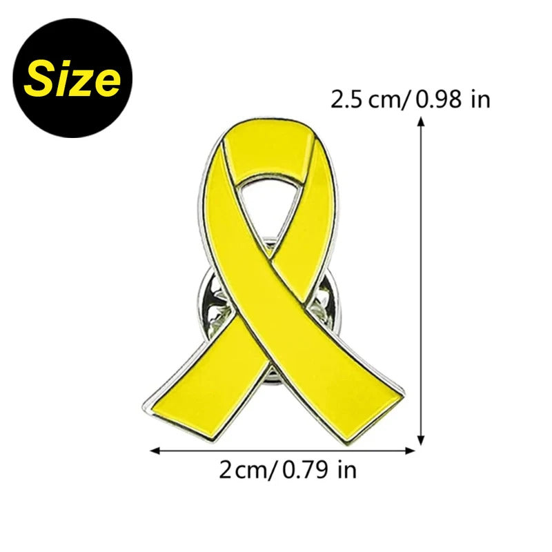 10/20/50pcs Yellow Ribbon Pin Anti-Violence Brooch Fashion Sweater Backpack Jewelry Accessories