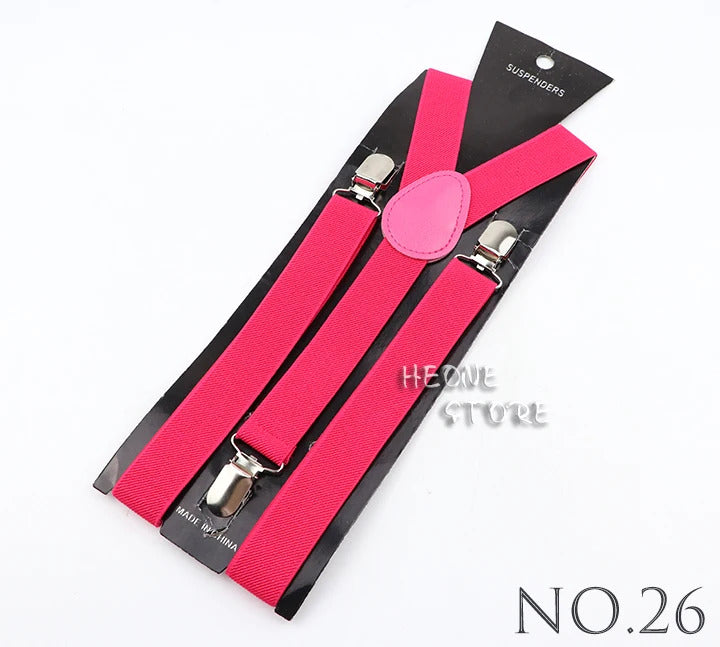 New Candy Color Adjustable Suspenders Elastic Leather Y-Back Braces Straps For Men Women Kids Pants Shirt Girl Skirt Accessories