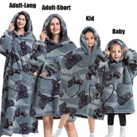 Winter Hoodies Sweatshirt Women Men Pullover Fleece Giant TV Oversized Blanket with Sleeves Adult Halloween Pumpkin Clothing