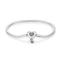 Silver Plated Stars Heart Shape Butterflies Clover Clasp Bracelet for Women Fit Original Charms Beads DIY Making Gift