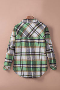 Green Plaid Shacket with Pocket