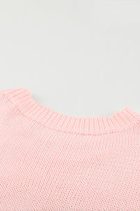 Green Oversize Knitted Drop-shoulder Sleeve Sweater