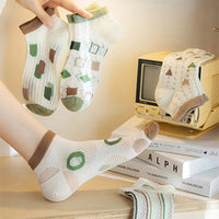 5 Pairs Letter Print Socks Comfy & Breathable Sports Short Socks Women's Stockings & Hosiery Soft & Comfy All-match Short Socks