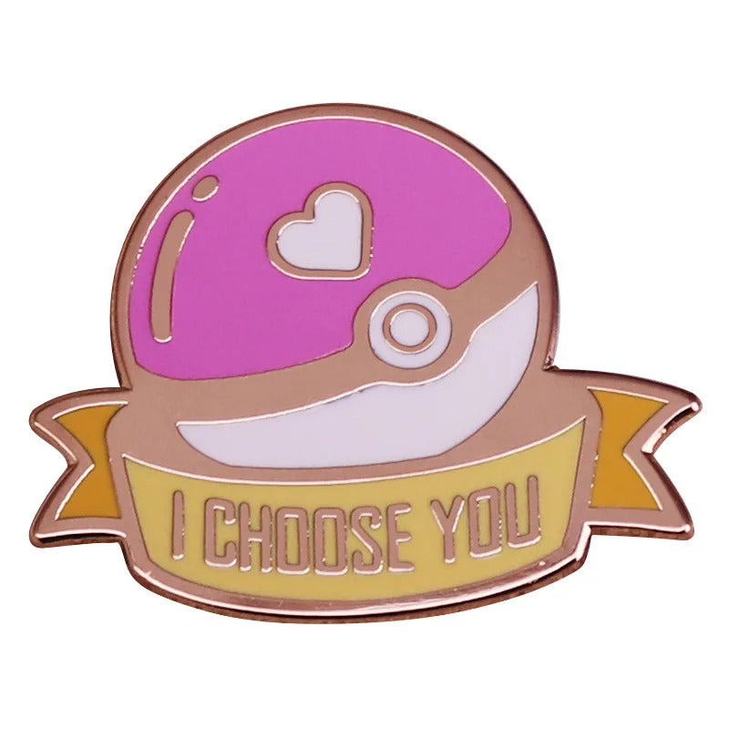 I Choose You Hard Enamel Pins Pokemon Poke Ball Brooch Collecting Lapel Badges Men Women Fashion Jewelry Gifts Adorn Backpack