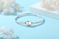 Original 925 Sterling Silver Bracelets Bangles Crystal Ball Love Heart Clasp Beads Charms Moments Bracelet For Women DIY Jewelry