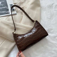 Fashion PU Leather Bags for Women Alligator Pattern Armpit Handbag Female Small Underarm Messenger Bag Purse