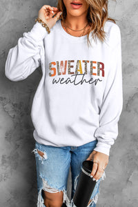 White Sweater Weather Vibrant Monogram Sweatshirt