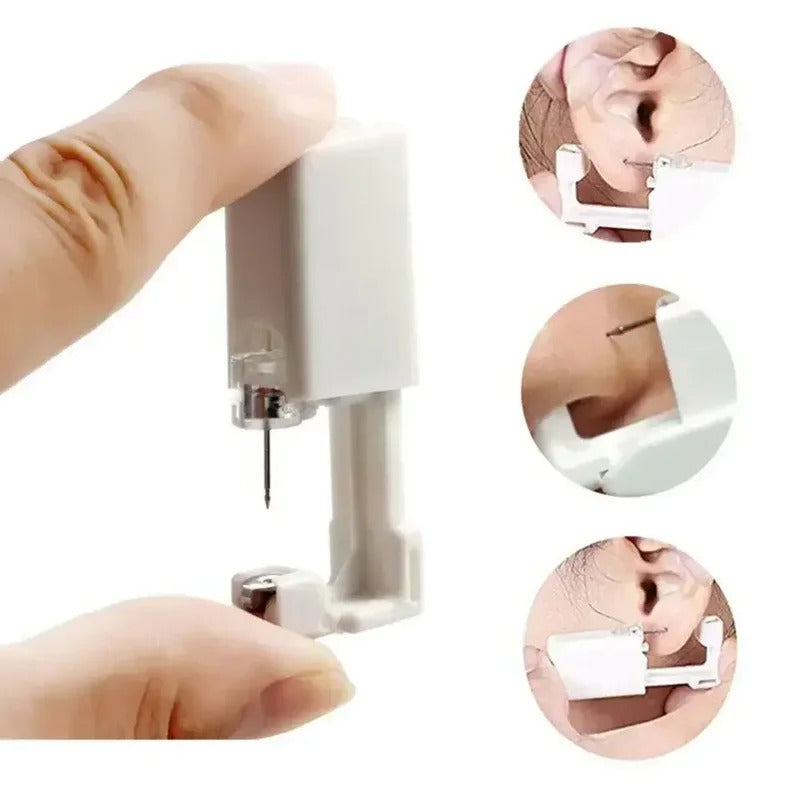 20pcs Safety Ear Piercing Gun Kit Disposable Disinfect Safety Earring Piercer Machine Studs Nose CLip Body Jewelry Piercing Tool