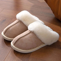 Fluffy Fur House Slippers Winter 2024 Fashion Warm Plush Couple Cotton Shoes Women Faux Suede Indoor Bedroom Couple Slippers