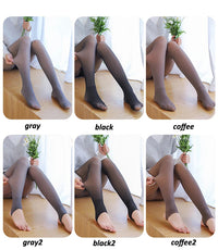 Winter Warm Thermal Pantyhose Seamless Translucent Fleece Slim Elasticity Tights Woman Push Up Thicken Stockings Streetwear