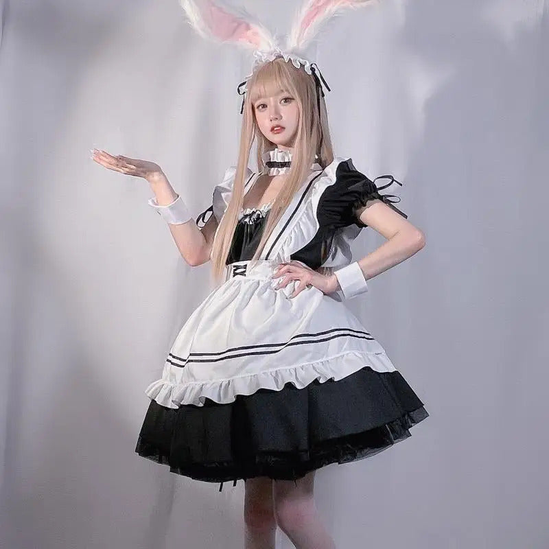 Maid Costumes Black White Maid Outfit Anime Cosplay Sexy Gothic Lolitamiad Dress Kawaii Fairy Uniform Plus Size Lingerie Clothes