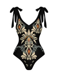 2024 String One Piece Swimsuit & Vent Skirt Padded Sexy Swimwear Women Bathing Suit Female Swimming Summer Beachwear Bodysuit