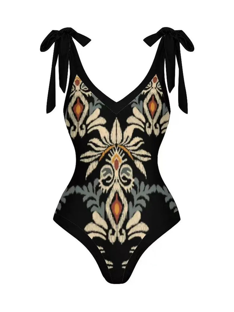 2024 String One Piece Swimsuit & Vent Skirt Padded Sexy Swimwear Women Bathing Suit Female Swimming Summer Beachwear Bodysuit