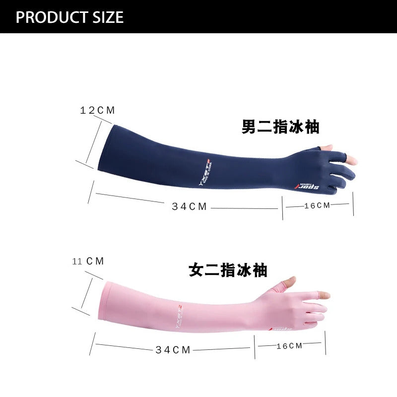 UV Solar Arm Sleeves Women Men Summer Cycling Long Sleeves Anti-Sunburn Cuff Breathable Fishing Arm Warmers Cover Gloves Driving