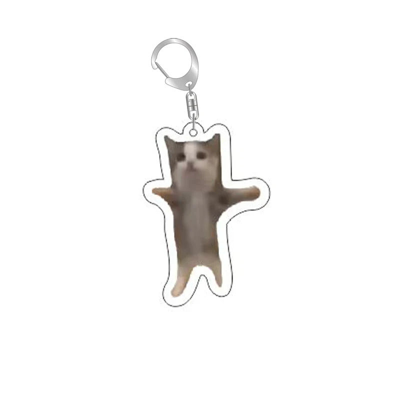 Funny Cat Memes Series Keychain Student Gift Bag Lanyard  Women's Bag Pendant Keychain Cute Things Cheap Gift For Best Friends