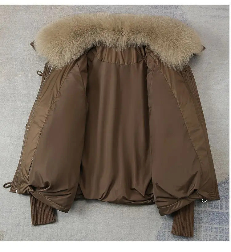 Women's Cotton Coat,Spliced Jacket,Korean Parkas,Female Clothing,Fur Collar,Winter,New