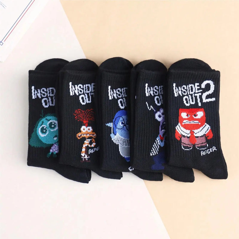 5/10 Pairs of High-Quality Women's Novel Cartoon Pattern Sports Socks Exquisite Cute Soft Comfortable Neutral Gift Socks