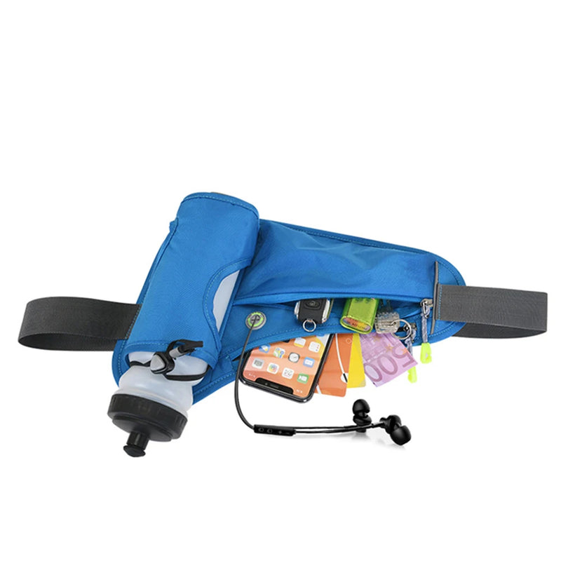 Running Waist Bags Water Bottle Holder Hydration Belt Bag Men Women Sports Fanny Pack Gym Running Cell Phone Jogging Cycling Bag