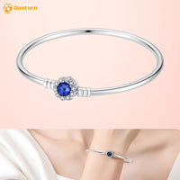 Danturn 925 Sterling Silver Bracelets Gold Heart, Butterfly Crown Women Bangles Luxury Jewelry Anniversary GIft DIY Fashions