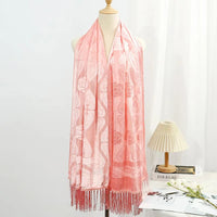 2024 NEW Fashion Women Cut Flowers Hollow Lace Gradient Flower Silk Scarf Spring Shawls and Wraps Towel Femme Beach Sjaals