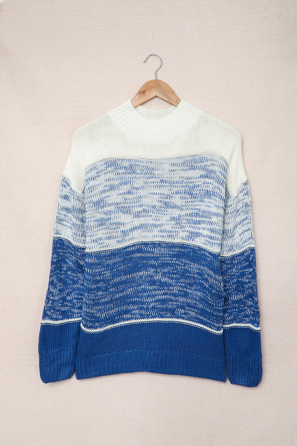 Red Colorblock Knit Pullover Sweater