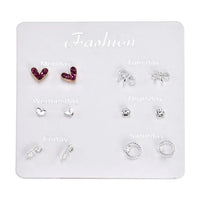 2020 NEW 12~36 Pairs Fashion Women Girls Resin Plastic Crystal Diamante Flower Stud Earrings Set Random Style Gold Color Jewelry