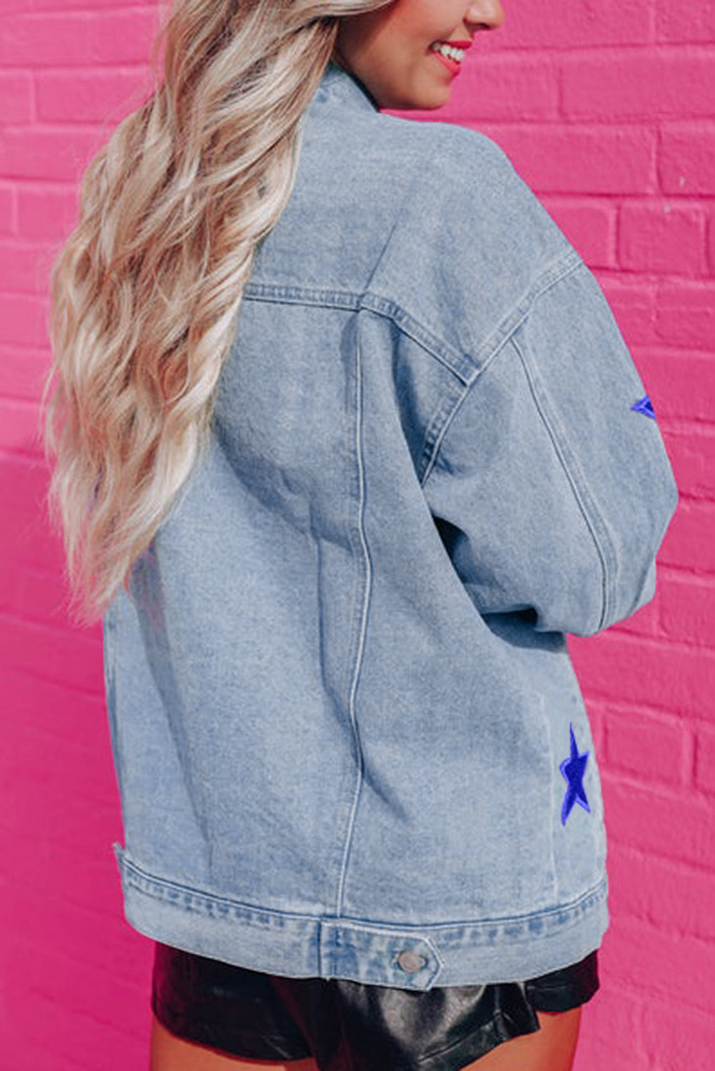 Bluing Sequin Star Flap Pocket Denim Jacket