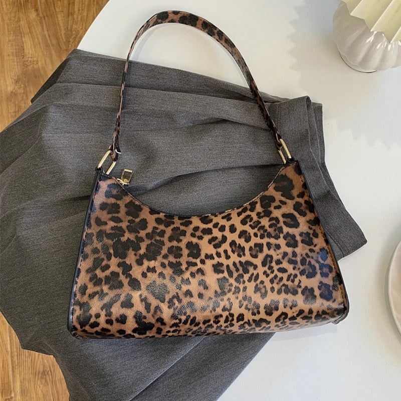 Summer New Shoulder Bags for Women High Quality Zebra Underarm Handbags PU Leather Leopard Armpit Purse Bag