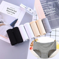 7Pcs/Lot Women's Panties Cotton Plus Size Underwear Girls Briefs Breathable Solid Color Panty Underpant Female Lingerie M-4XL