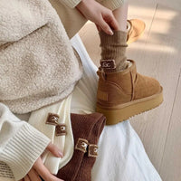 New Middle Tube Mid-Tube Socks Keep Warm Solid Color Snow Boot Socks Heel Furry Label Knitted Ins Women Socks Autumn