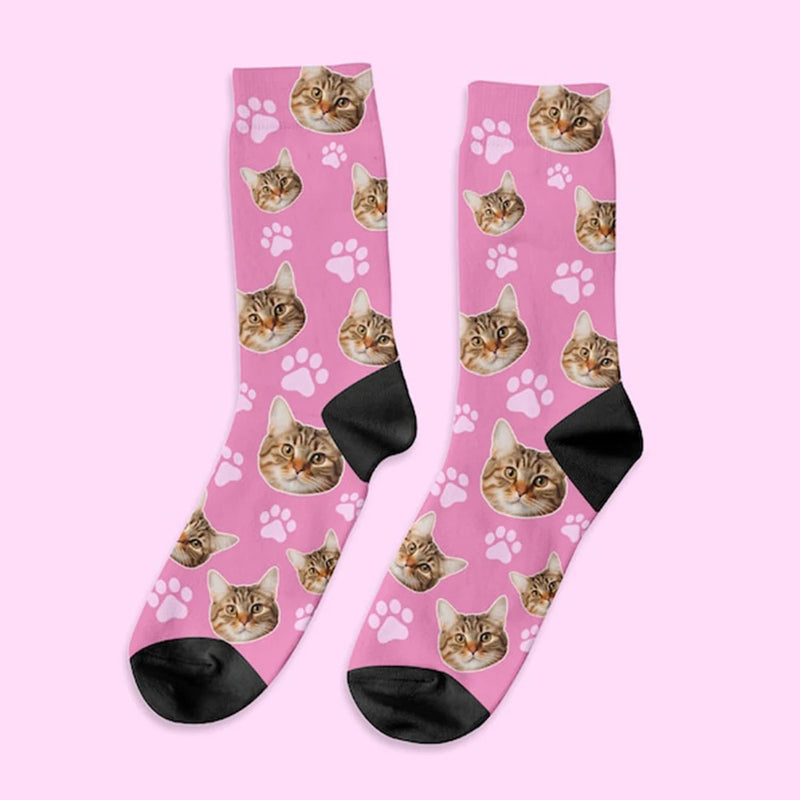 Custom Socks Cat 3D Print Men/Women Socks Casual Funny Novelty DIY Personalized Photo Logo Pet Long socks Gifts