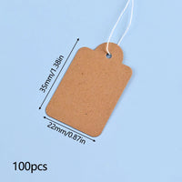 100pcs Price Label Tags String Tie Watch Jewelry Display Merchandise Price Label Paper Cards DIY Rectangular Blank Price Tag