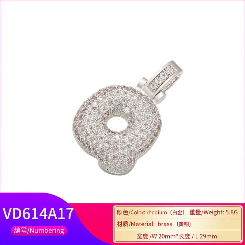 ZHUKOU 20x29mm delicate 26 silver color letter pendant for women handmade DIY necklace earrings jewelry accessories mode: VD614