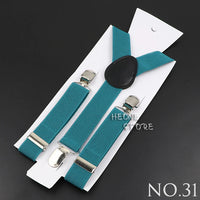 New Candy Color Adjustable Suspenders Elastic Leather Y-Back Braces Straps For Men Women Kids Pants Shirt Girl Skirt Accessories