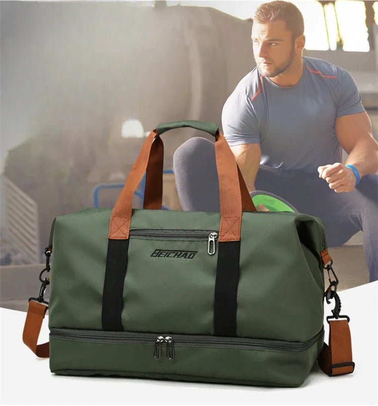 Gym Travel Bags Large-Capacity Luggage Dry-Wet Separation Sports Fitness Shoulder Bag Short-Distance Travel Handbags for Women