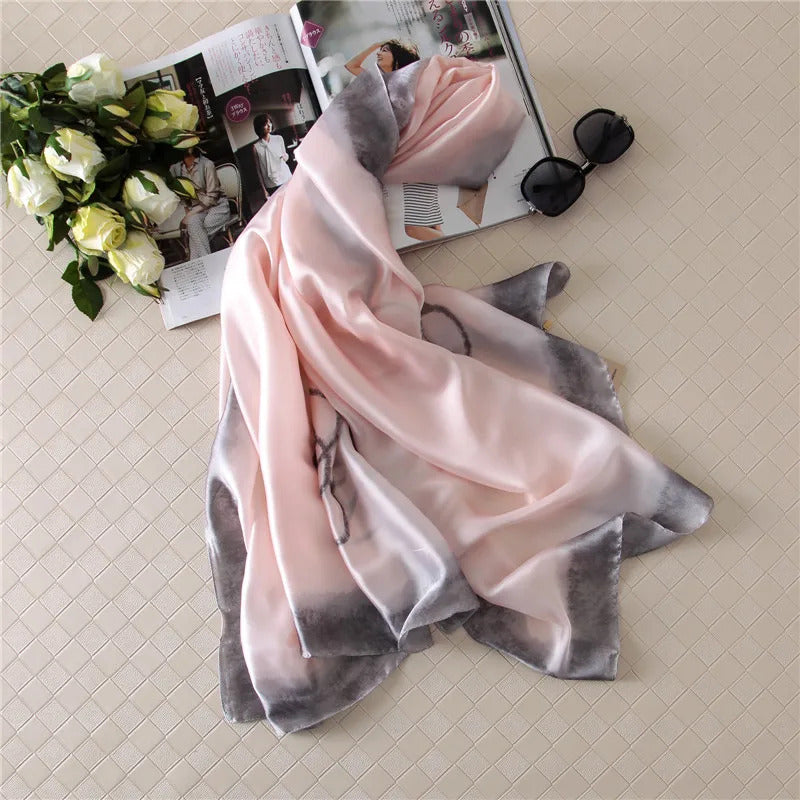 Luxury Brand Scarf Spring Summer Women Beach Sunscreen Fashion Party Shawl China Quality Silk Lady Popular Print Scarves Hijab