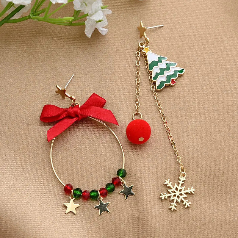 New Trendy Statement Christmas Tree Earrings For Women Santa Claus Snowman Drop Earrings Jewelry Girls Christmas Gifts Wholesale