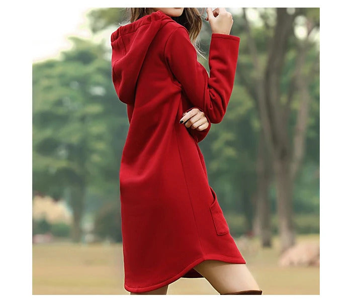 Jocoo Jolee Casual Loose Solid Women Hoodies Long Style Sweatshirt Casual Pocket Oversized Hoodie kpop Hoody Dress Pullover