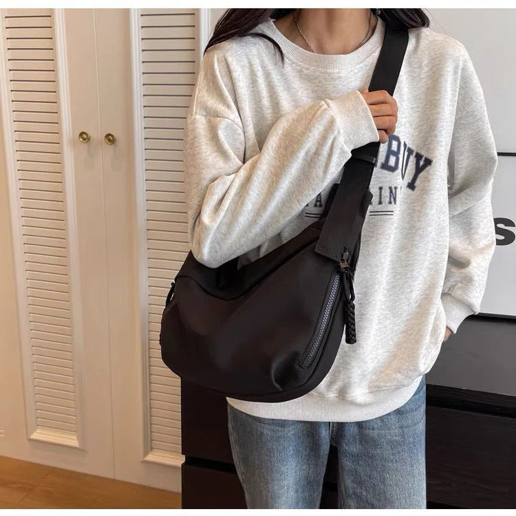 Nylon Hobos Crossbody Bags Solid Casual Zipper Women's Bags 2024 Fashion High Capacity Solid Color Single Shoulder Totes Bag